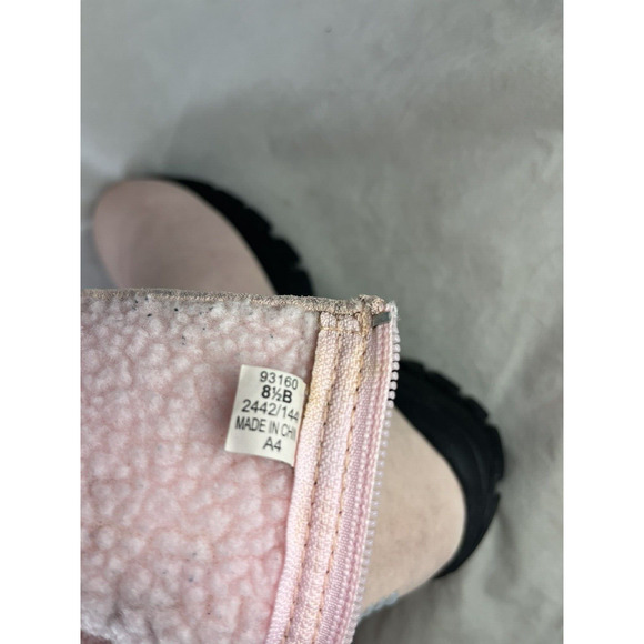 Lands End Pink Suede Winter Boots Fleece Lined Mid Calf Size 8.5 B Zip Closure - Picture 9 of 9